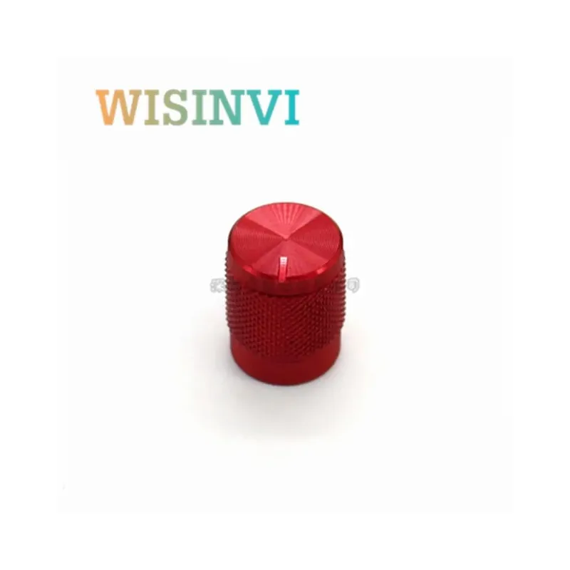 Prémium Piros-5db 10*12mm Recézett Alumínium ötvözetű gomb kupak Potenciométer Kódoló Állító gomb kupak Virágtengely 6mm