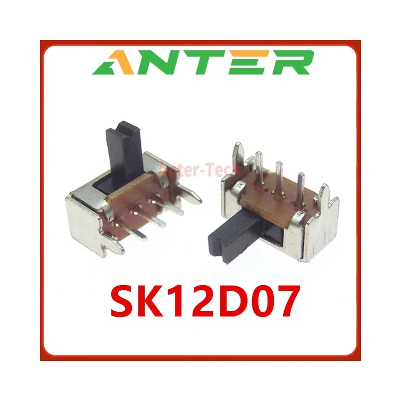 Nézd meg most 3MM-10db SK12D07G3/4/5/6/7MM Mini Függőleges csúszó Kapcsoló 1P2T 3 tűs Váltókapcsoló SMD PCB DPDT Jó minőségű