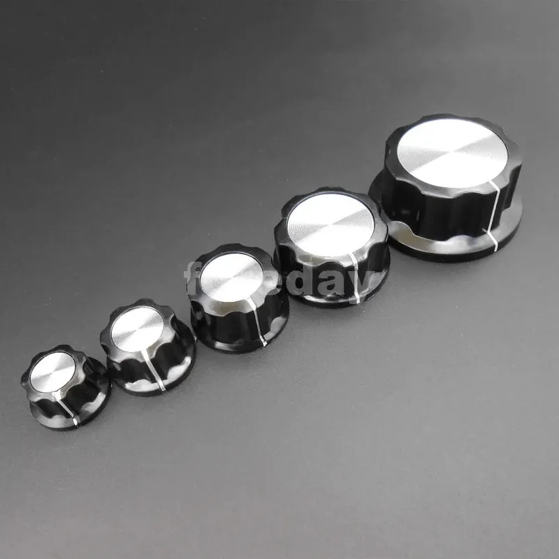 Biztonságos fizetés A02-10db X Új HQ MF-A01 A02 A03 A04 A05 Potenciométer gomb Bakelit gomb kupak Rézmag 6mm 6,4MM Erősítőhöz MF *FD749-754