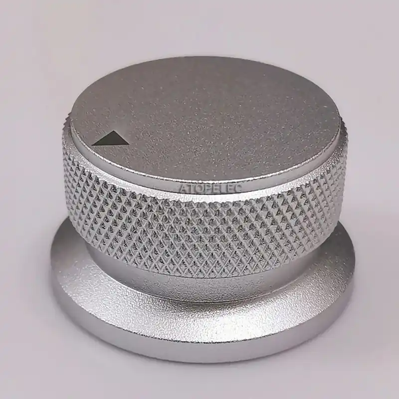 Végkiárusítás Ezüst színű-34*20mm Tömör Alumínium HiFi Hi-End Audió AMP DAC CD Potenciométer gomb 6mm tengely CNC Megmunkált Eloxált