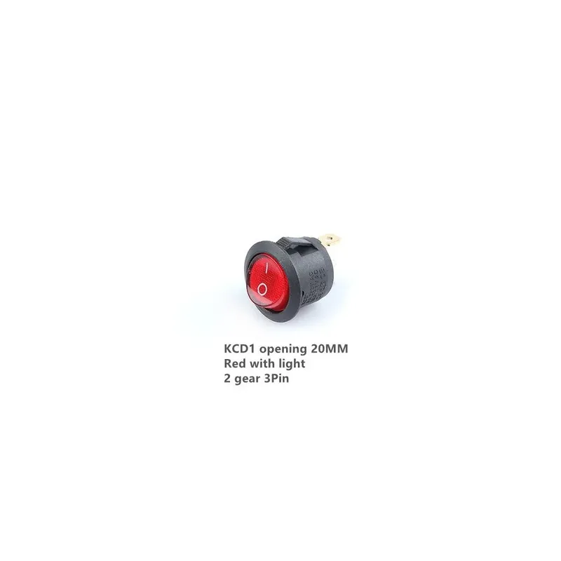 Vedd meg most 9-10db KCD1 15MM/20MM-es Kerek nyílás KCD7 Ovális Kapcsoló 4/3/2 tűs 2-3 állású Billenőkapcsoló Világítással 6A 250V