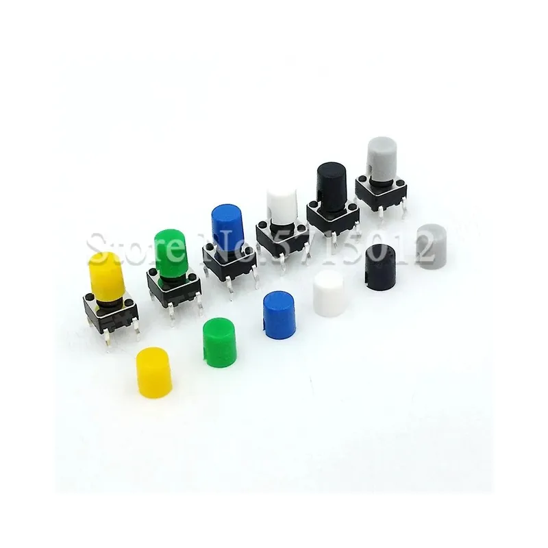 Piros-50db A30 4,6x5,5mm Henger alakú Áttetsző Kulcsos Mikrokapcsoló kupak 6x6x2,4mm-es Négyzet alakú Kapcsolóhoz Vásárlói kedvenc