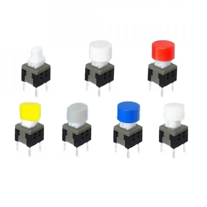 Outlet Sárga-200db Önzáró Kapcsoló kupak 6*3,6mm Többszínű Nyomógomb kupak 5,8/7/8/8,5mm magassághoz