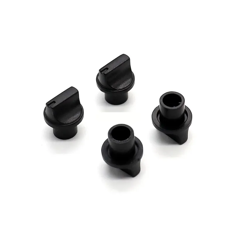 D-tengely-10db Fekete Lapos kupak 13x15,8mm Potenciométer Kapcsoló beállító gomb Belső furat 6mm Árcsökkenés