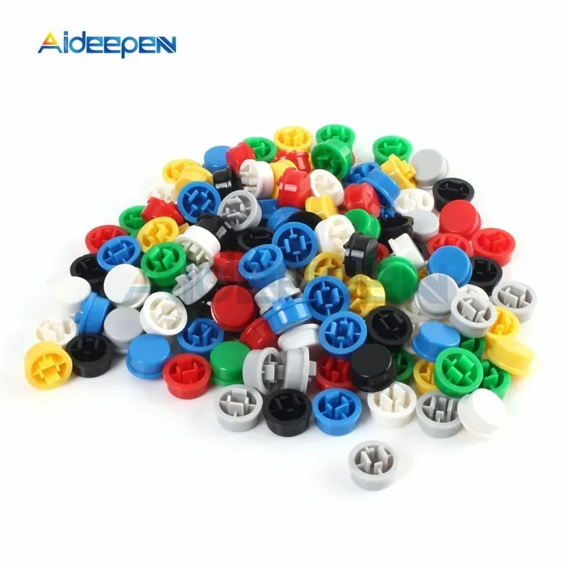A24-140db 7 színben*20db Nyomógombos Kapcsoló kupak 12*12*7,3MM Mikrokapcsoló gomb Nyomógomb kupak 5 színben Arduino-hoz Biztonságos fizetés