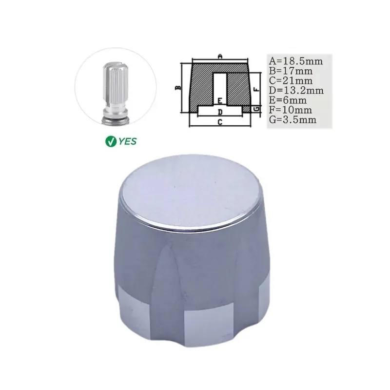 Kedvezmény 21X17 Recézett tengely-1db 21*17mm Alumínium ötvözet Potenciométer Kódoló Hangerőszabályozó kupak 6mm-es furathoz