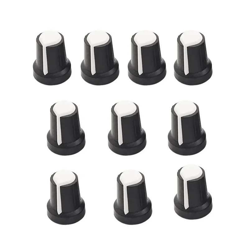 Csak ma Fehér-10db/csomag WH148 Potenciométer 6mm tengely furat Műanyag gomb kupak AG2 Szilvavirág fogantyú Forgó kupak