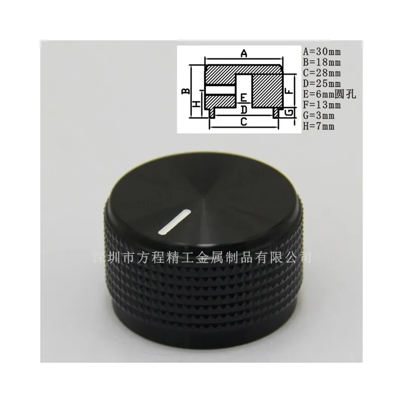 Fekete-30 x 18 mm Tömör Alumínium ötvözet Audió Hangszóró Erősítő Dekóder CD-cső gép Hangerő Potenciométer gomb Vedd meg online