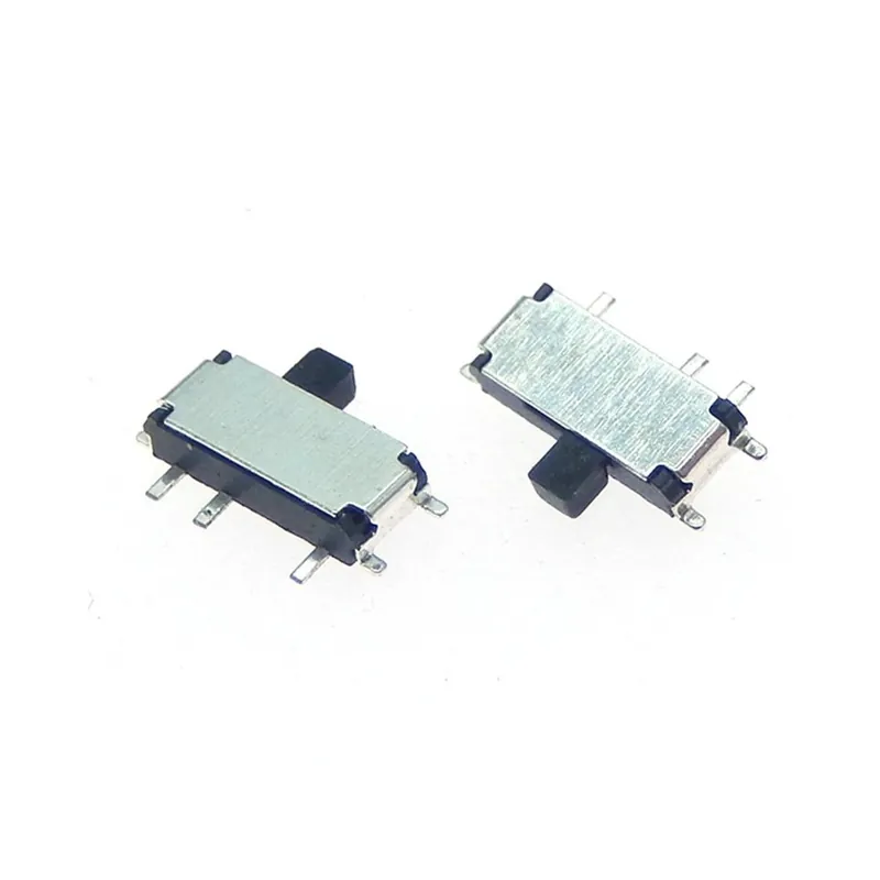 Fekete-20db 7 tűs Miniatűr Vízszintes csúszó On-OFF 2pozíciós Mikrokapcsoló csúszó Váltókapcsoló 1P2T 1,5MM magas SMD Szuper akció