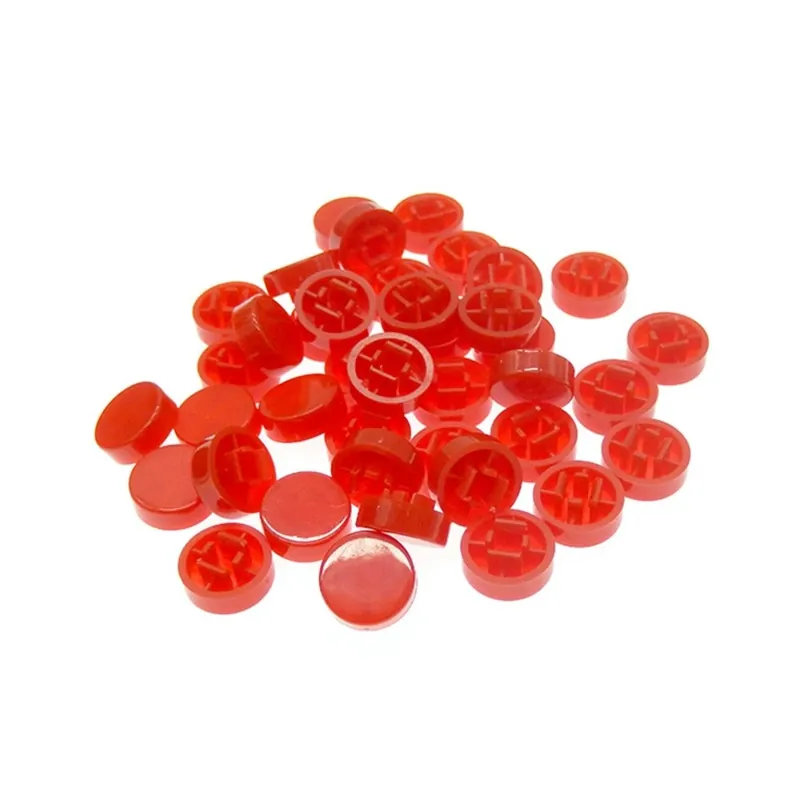 Piros-50db A37 12*12*7,3mm Kapcsolóhoz Műanyag Könnyű érintésű Nyomógombos Kapcsoló gomb kupak Méret 5,6*11,8mm Ne maradj le
