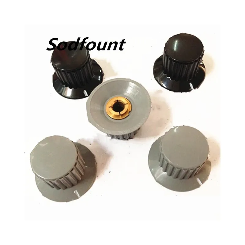 Szürke 6,4mm-10db KDJ25-18-6 KDJ25-20-6 Belső furat 4mm 6mm 6,4mm Potenciométer gomb Műanyag gomb (Rézmag) Alacsony ár