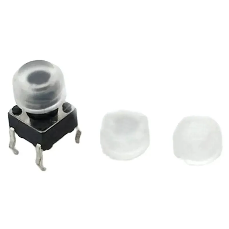 Legkelendőbb Fekete-100db Szilikon Kerek furat gomb kupak 6*6mm Nyomógombos Kapcsoló kupak Nyomógomb kupak - 6*6mm-es Kerek